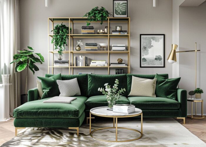 Jak urządzić salon z narożnikiem w intensywnych kolorach, aby zachować równowagę wnętrza?