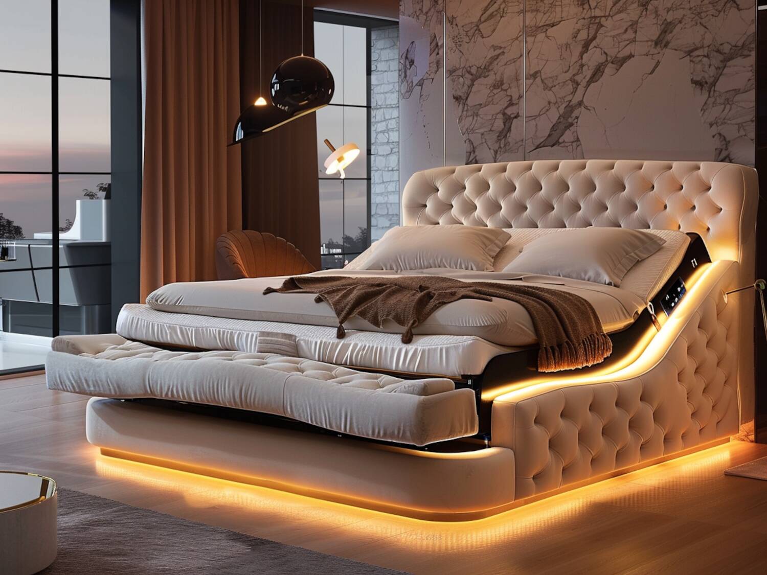 Łóżka kontynentalne z regulacją pozycji – nowoczesne udogodnienia.