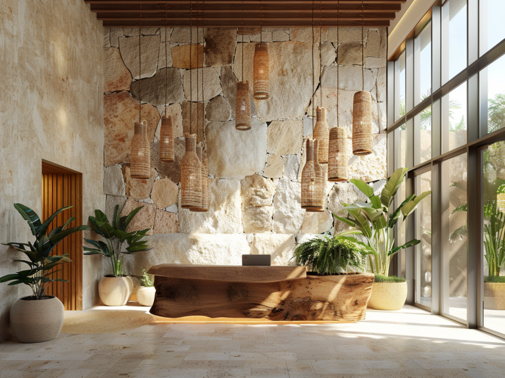 10 inspiracji na urządzenie wnętrz hotelowych z akcentami naturalnymi