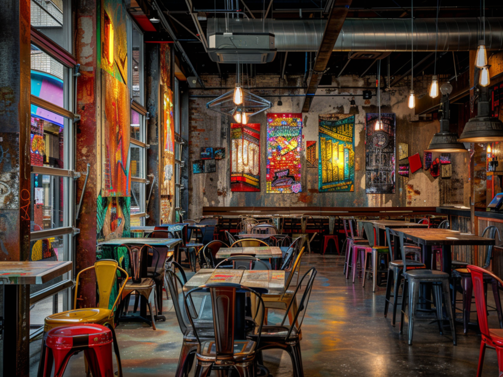 10 przykładów wnętrz restauracji z meblami wykonanymi z recyklingu