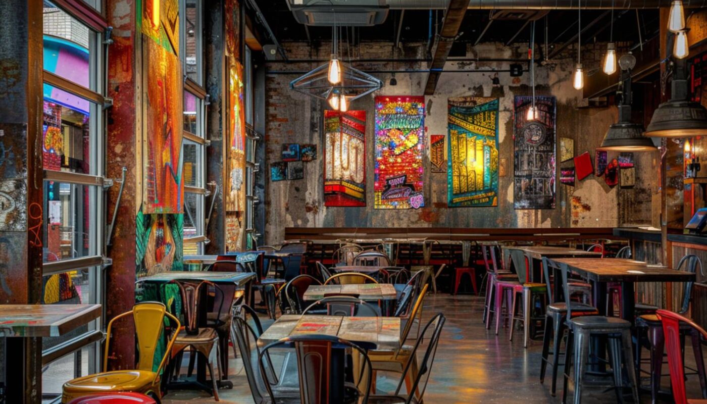 10 przykładów wnętrz restauracji z meblami wykonanymi z recyklingu.