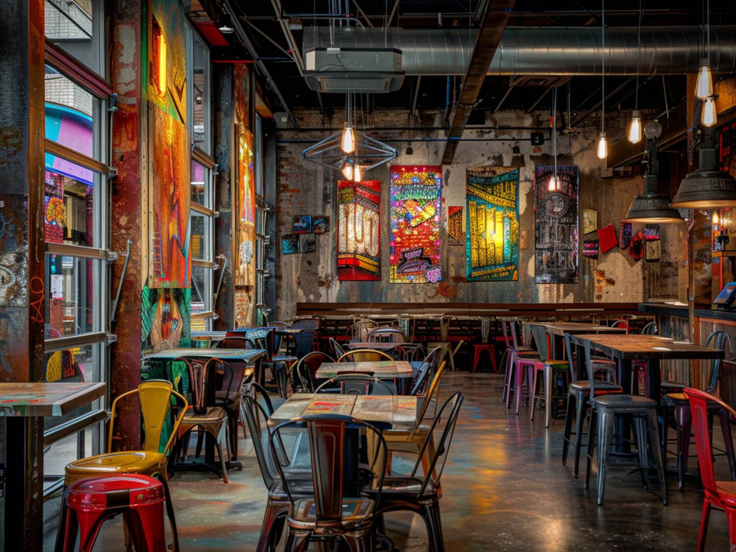 10 przykładów wnętrz restauracji z meblami wykonanymi z recyklingu.