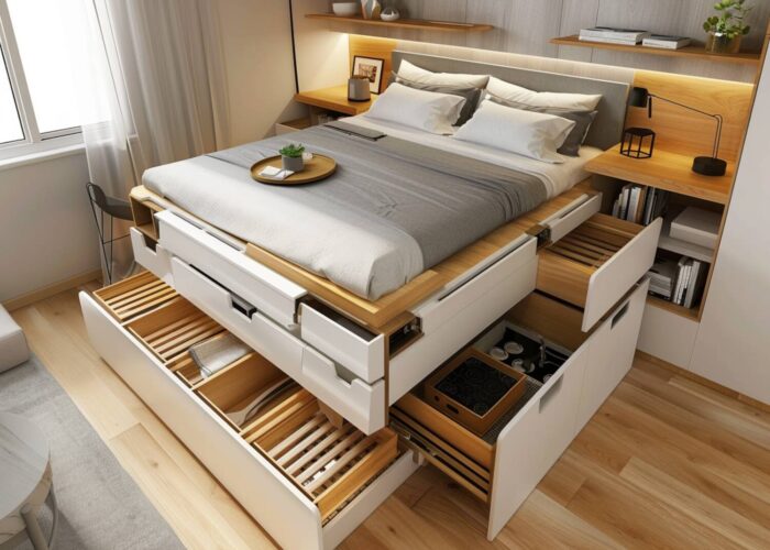 Ranking: Najlepsze łóżka z funkcją przechowywania do kawalerek na 2025 rok.