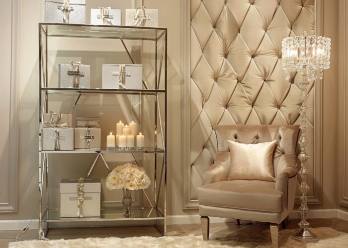 Jakie są kluczowe cechy regałów w stylu glamour?