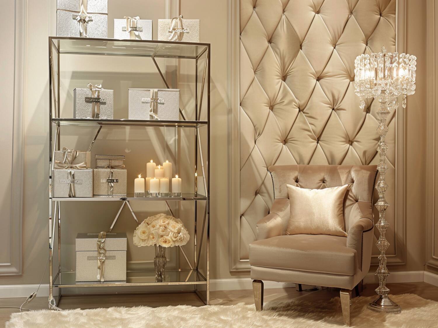 Jakie są kluczowe cechy regałów w stylu glamour?