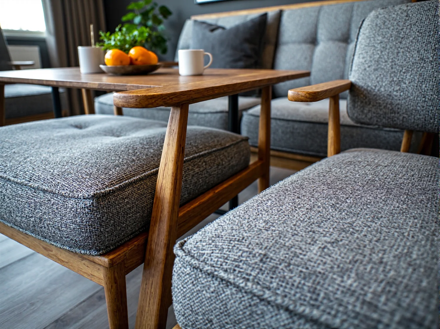 Stylowe biurko vintage w hotelowej strefie pracy z nowoczesnym laptopem i wygodnym krzesłem