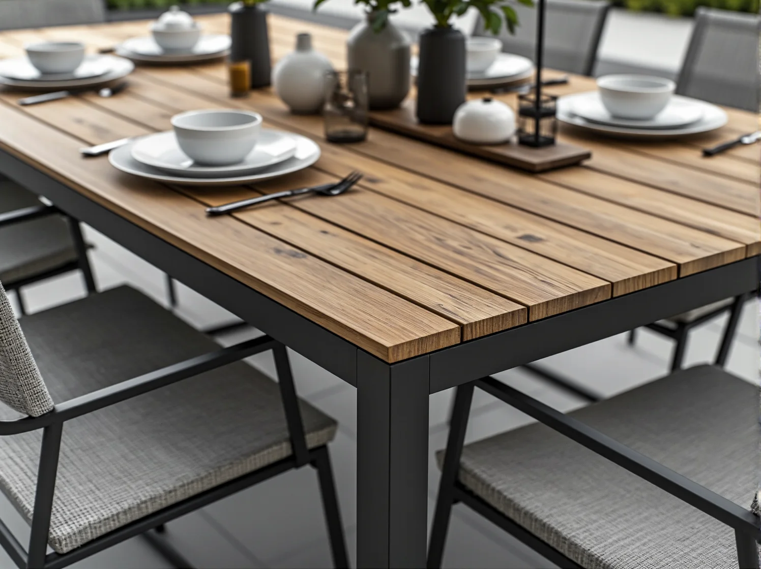 Solidny stół ogrodowy z drewna egzotycznego odpornego na zmienne warunki pogodowe