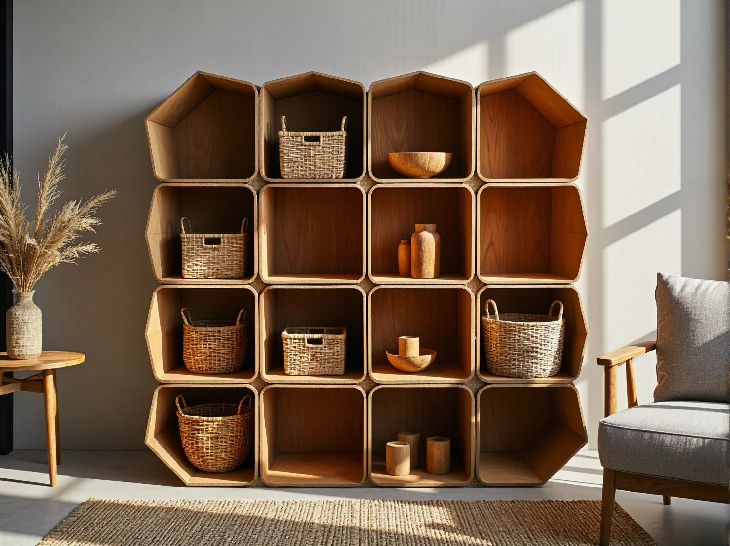 Solidny regał z certyfikowanego drewna FSC jako część rankingu mebli biodegradowalnych.