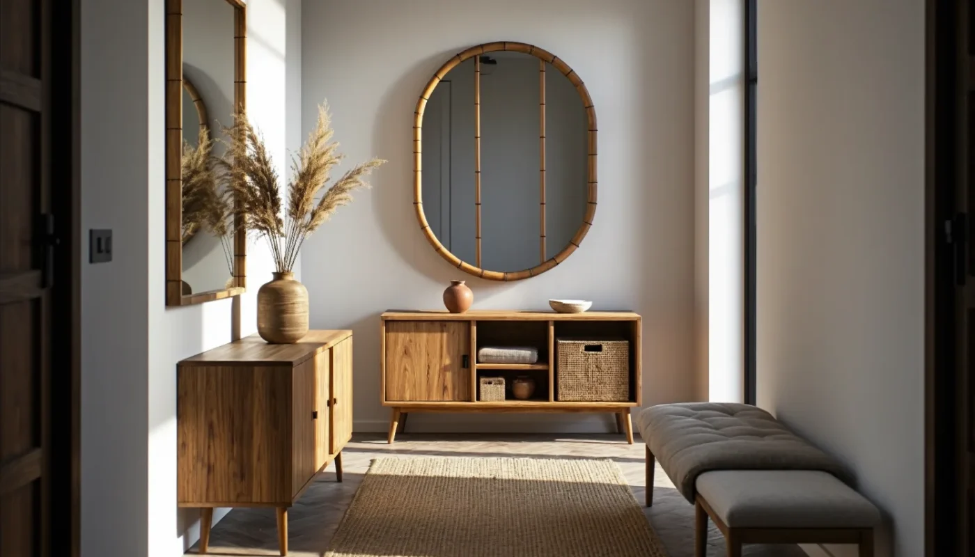 10 inspiracji na urządzenie przedpokoju z meblami z materiałów odnawialnych