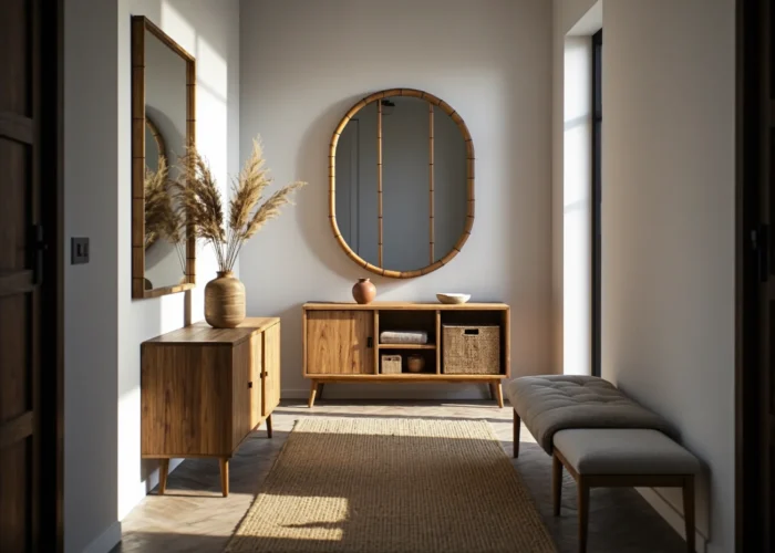 10 inspiracji na urządzenie przedpokoju z meblami z materiałów odnawialnych