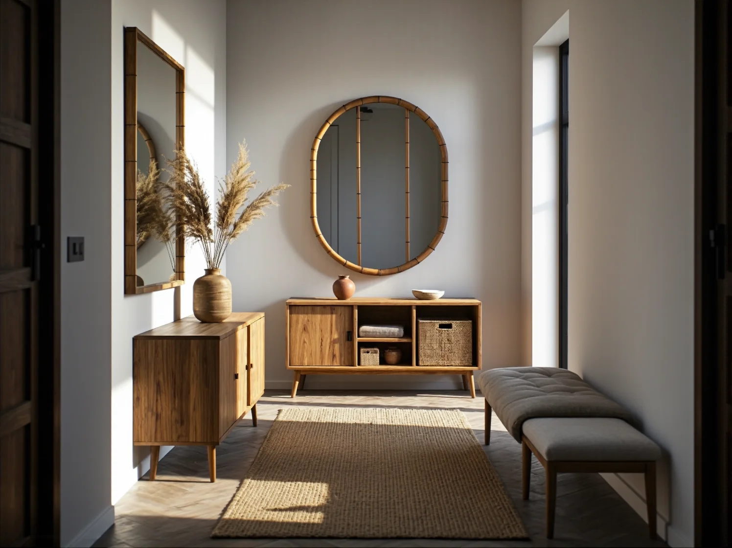 10 inspiracji na urządzenie przedpokoju z meblami z materiałów odnawialnych