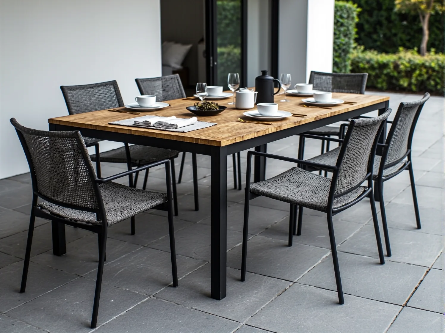 Aranżacja ogrodu z meblami metalowymi i plastikowymi - porównanie materiałów