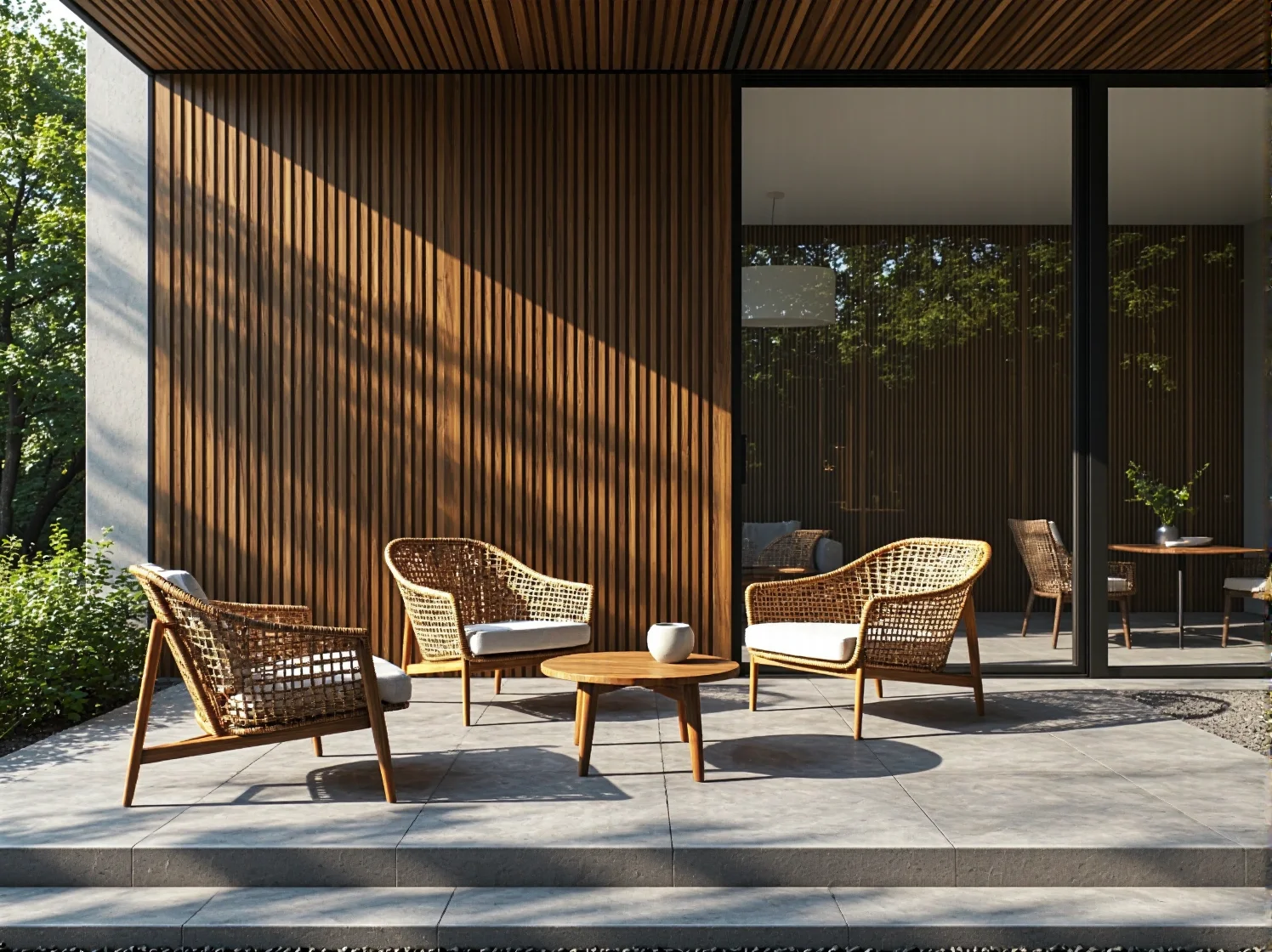 Elegancka lampa elewacyjna Up&Down na fasadzie budynku, która minimalizuje efekt lustra na dużych oknach.