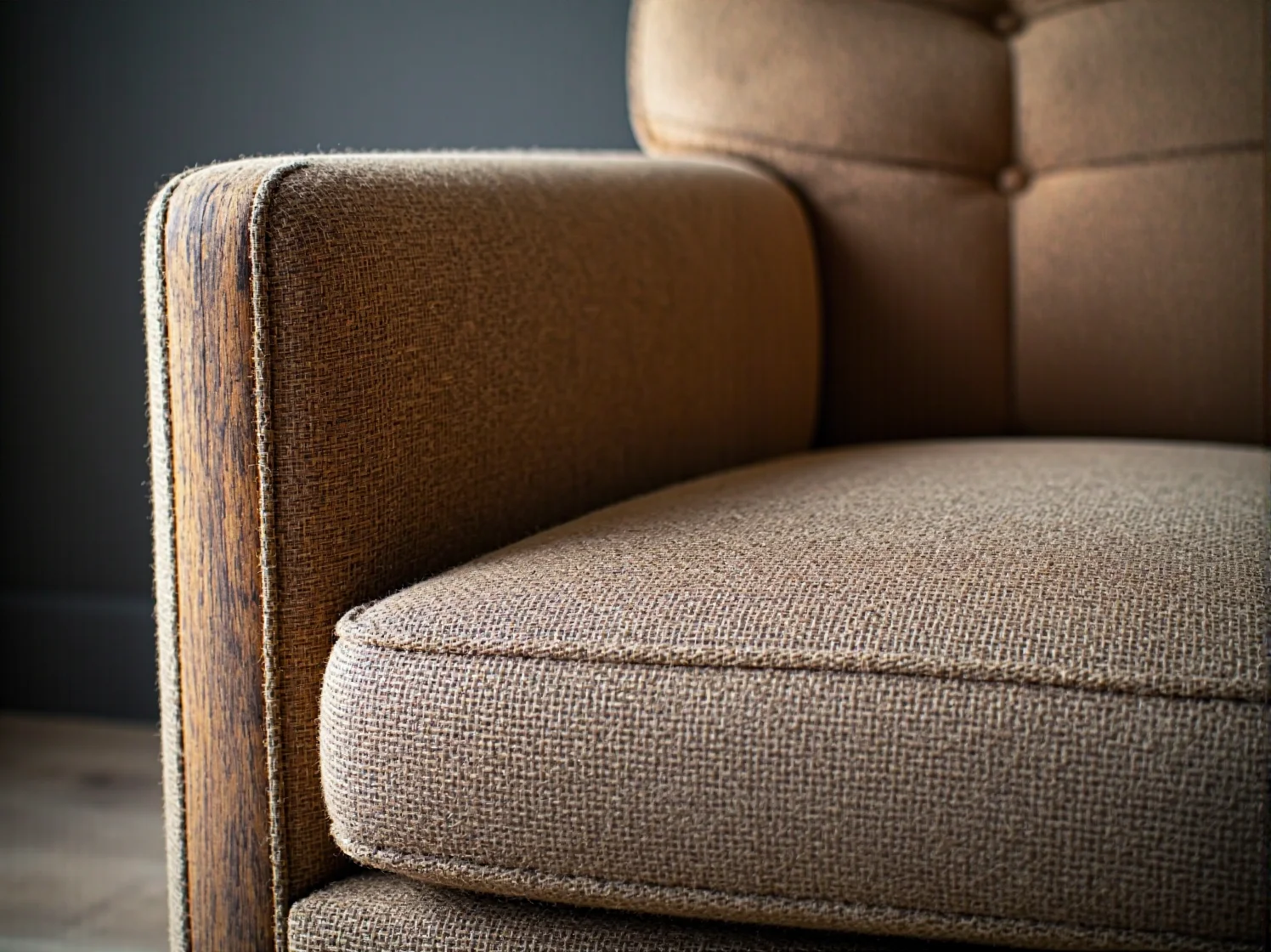 Lustrzany stolik kawowy glamour odbijający światło i rozjaśniający mały pokój.