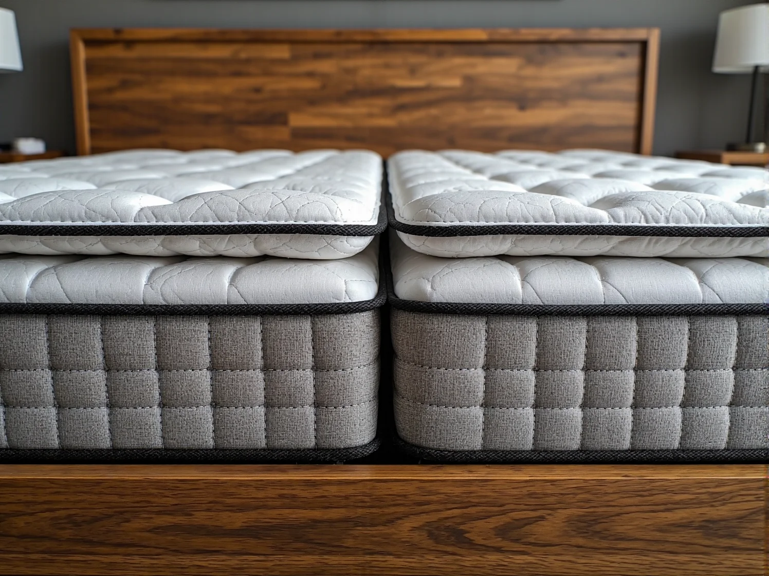 Porównanie dwóch stopni twardości materaca w łóżku dwuosobowym dla par