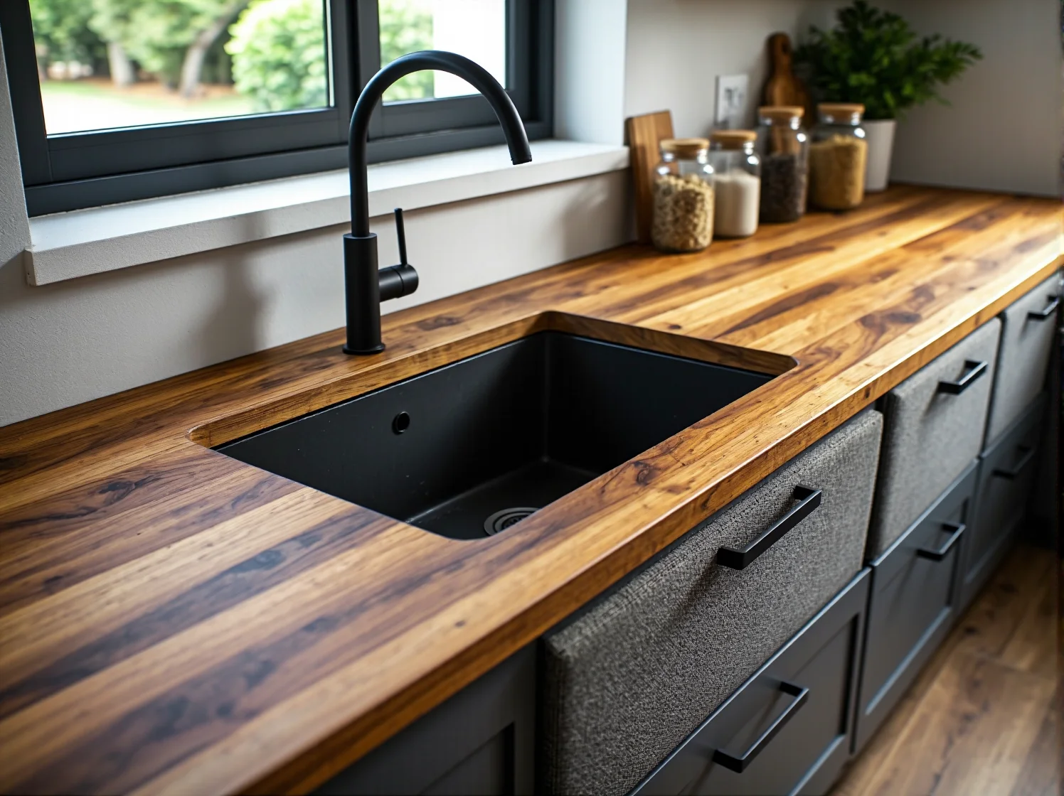 Odnowiona kuchnia po metamorfozie zero waste - efekt przed i po remoncie