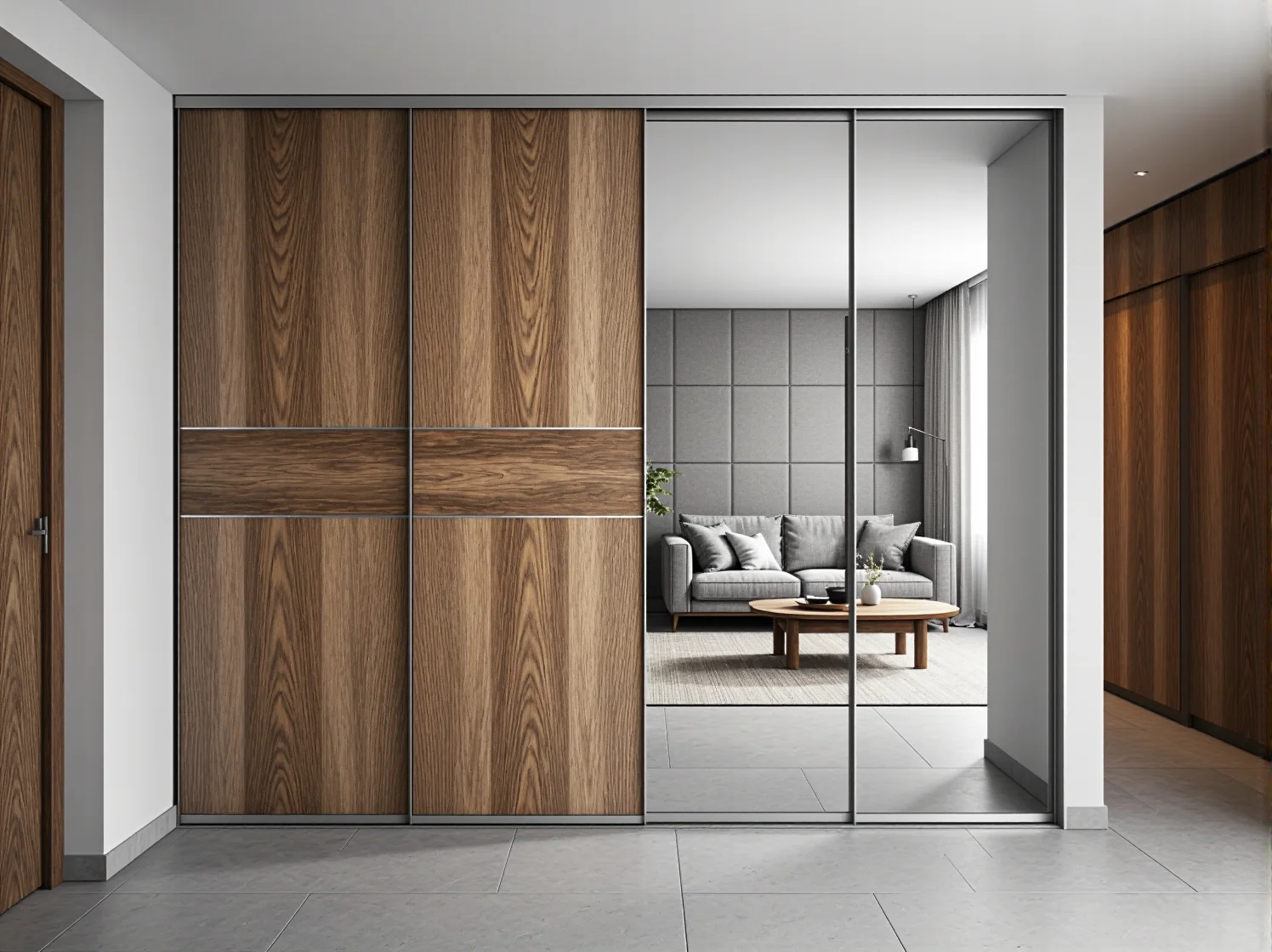 Pojemna szafa narożna idealnie wykorzystująca kąt w niewielkim pokoju dziennym