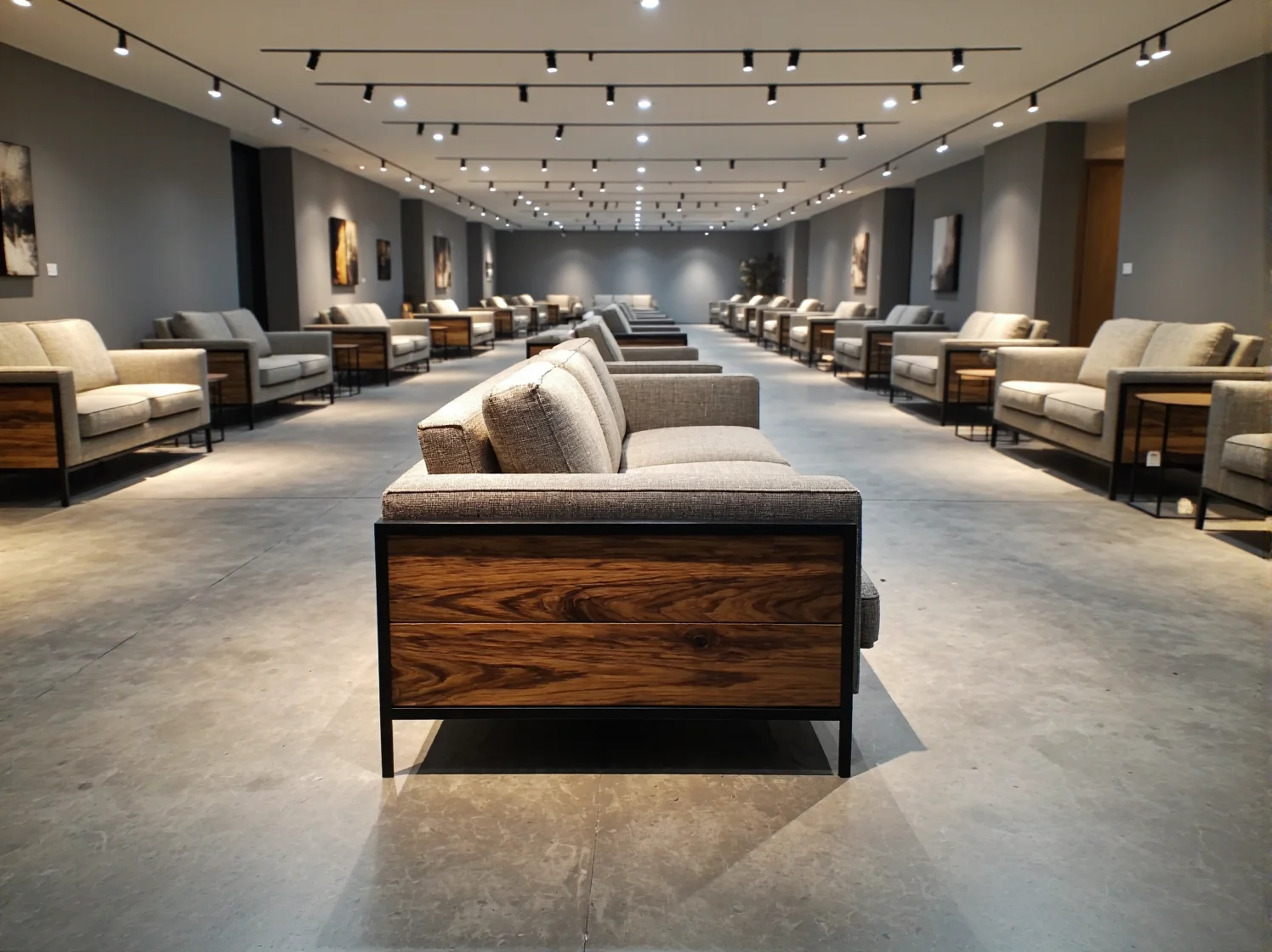 Nowoczesna linia produkcyjna w fabryce mebli przygotowująca towar na eksport