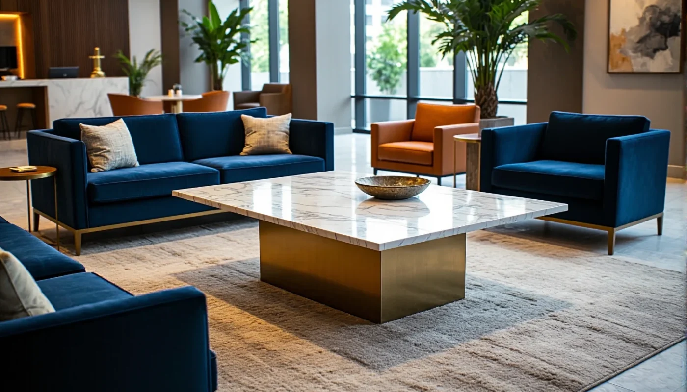 Poradnik: Jakie stoły kawowe najlepiej sprawdzają się w lobby hotelowym?