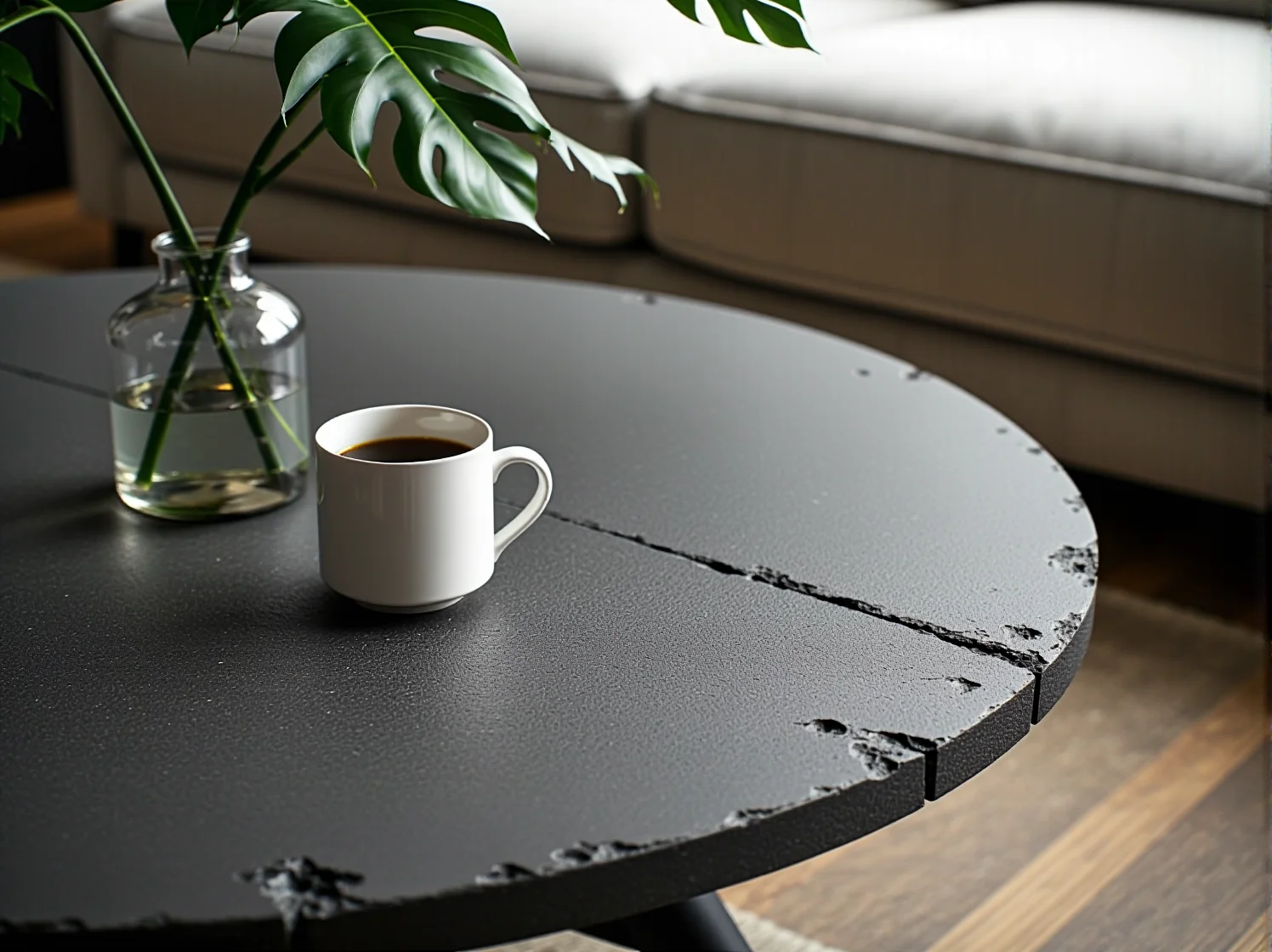 Trwały stół kawowy do hotelu z marmurowym blatem odpornym na zarysowania i plamy