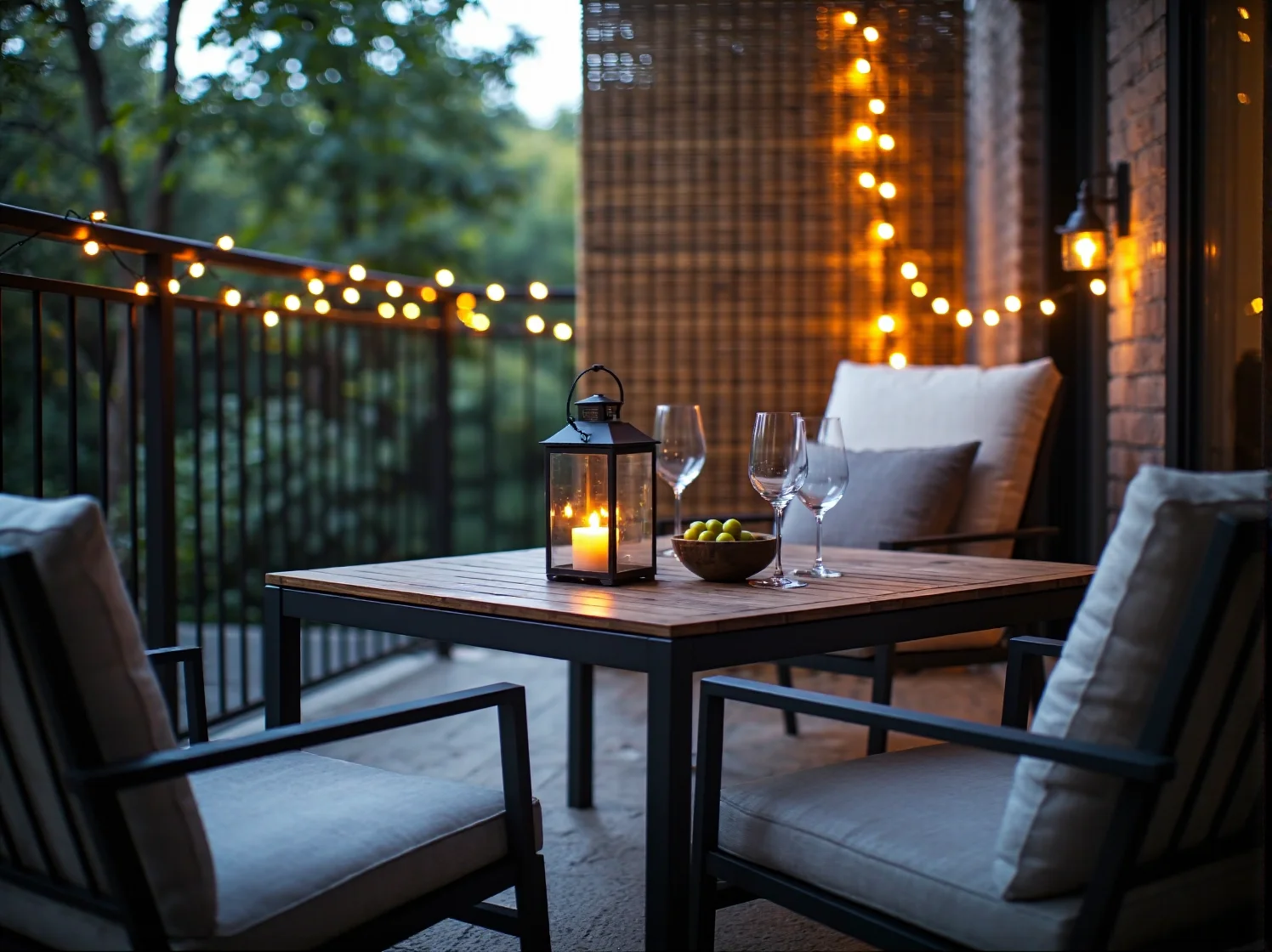 Funkcjonalna strefa jadalna na małym balkonie, aranżacja z wykorzystaniem wiszącego stolika